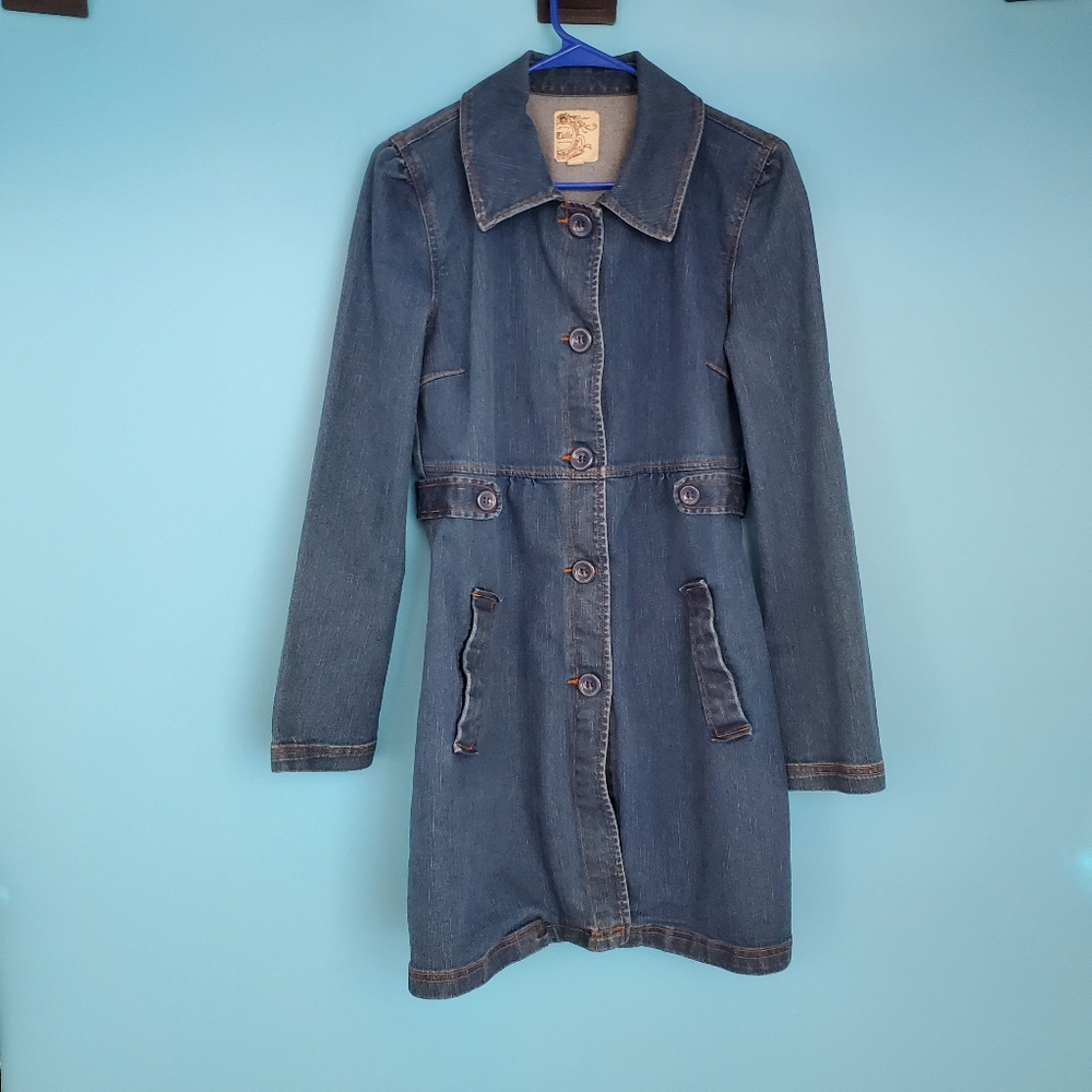Anthropologie Tulle Large Denim Jacket